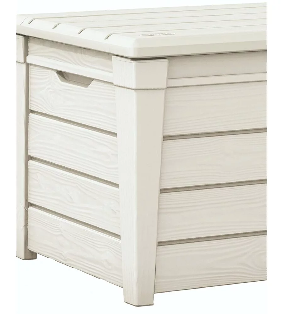 BAULE DA ESTERNO KETER "BRIGHTWOOD POOL BOX" IN RESINA BIANCO 454 LT 145X69,7X60,3 CM